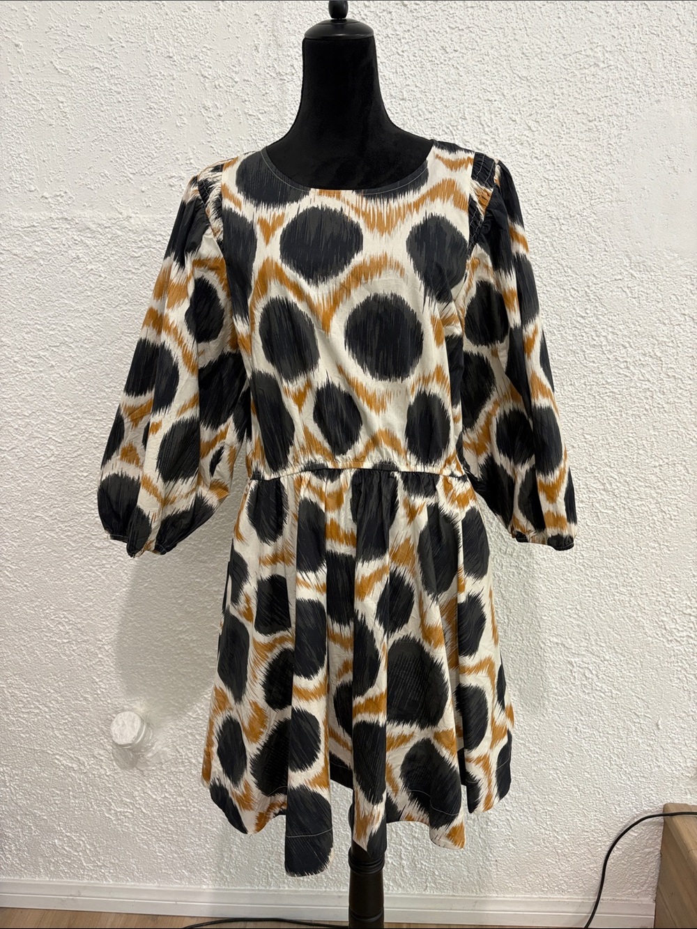 Anthropologie Maeve Fit & Flare Puff Sleeve Dress Size Large